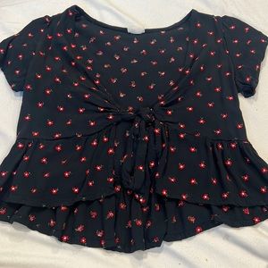 Size small. Brand Tillys. Color black with red.